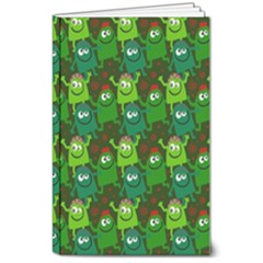 Green Monster Cartoon Seamless Tile Abstract 8  X 10  Softcover Notebook