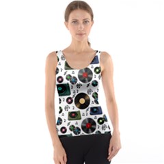 Records Vinyl Seamless Background Tank Top