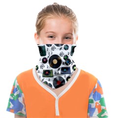 Records Vinyl Seamless Background Face Covering Bandana (kids)