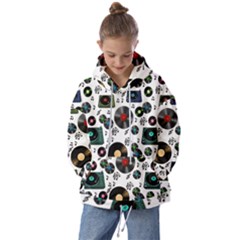 Records Vinyl Seamless Background Kids  Oversized Hoodie