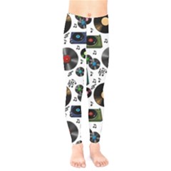 Records Vinyl Seamless Background Kids  Classic Winter Leggings