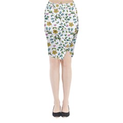 Flower Floral Pattern Midi Wrap Pencil Skirt by Bangk1t