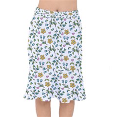 Flower Floral Pattern Short Mermaid Skirt