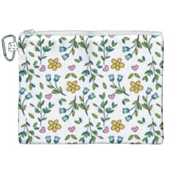 Flower Floral Pattern Canvas Cosmetic Bag (xxl)