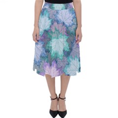 Leaves Glitter Background Winter Classic Midi Skirt