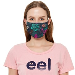 Roses Pink Teal Cloth Face Mask (adult)