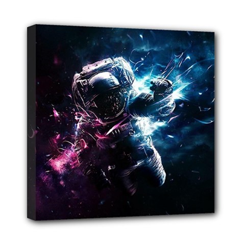 Psychedelic Astronaut Trippy Space Art Mini Canvas 8  X 8  (stretched) by Bangk1t