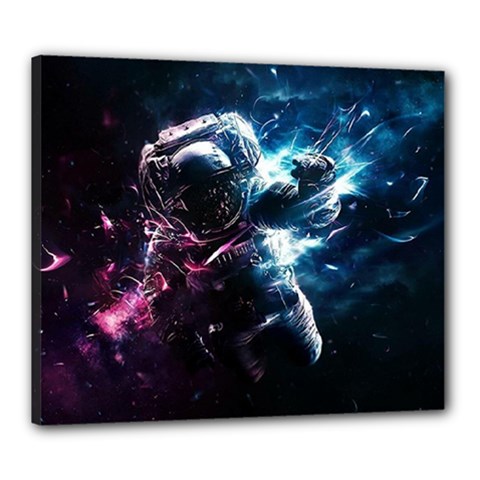 Psychedelic Astronaut Trippy Space Art Canvas 24  X 20  (stretched) by Bangk1t