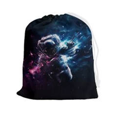 Psychedelic Astronaut Trippy Space Art Drawstring Pouch (2xl)