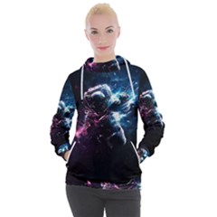 Psychedelic Astronaut Trippy Space Art Women s Hooded Pullover by Bangk1t