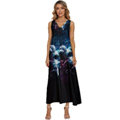 Psychedelic Astronaut Trippy Space Art V-neck Sleeveless Loose Fit Overalls by Bangk1t