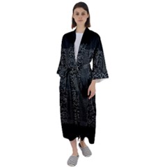 Kitty Cat Art Division Maxi Satin Kimono by Bangk1t