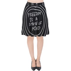 Psychedelic Art Freedom Is A State Of Mind Trippy Quotes Velvet High Waist Skirt by Bangk1t