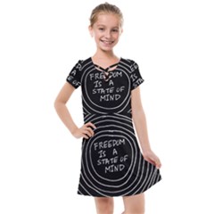 Psychedelic Art Freedom Is A State Of Mind Trippy Quotes Kids  Cross Web Dress by Bangk1t