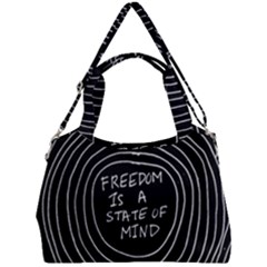 Psychedelic Art Freedom Is A State Of Mind Trippy Quotes Double Compartment Shoulder Bag