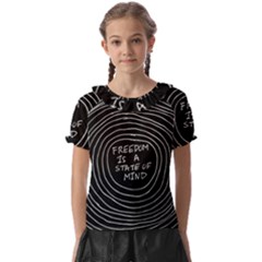 Psychedelic Art Freedom Is A State Of Mind Trippy Quotes Kids  Frill Chiffon Blouse