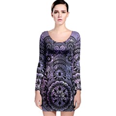 Hamsa Hand Long Sleeve Bodycon Dress