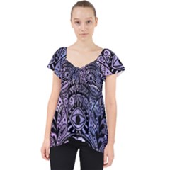 Hamsa Hand Lace Front Dolly Top