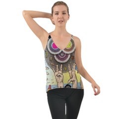 Vintage Trippy Aesthetic Psychedelic 70s Aesthetic Chiffon Cami