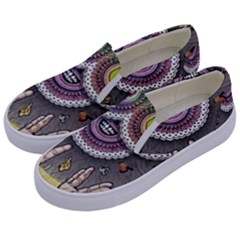 Vintage Trippy Aesthetic Psychedelic 70s Aesthetic Kids  Canvas Slip Ons by Bangk1t