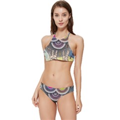 Vintage Trippy Aesthetic Psychedelic 70s Aesthetic Banded Triangle Bikini Set by Bangk1t