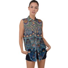 Saint Petersburg  Architecture Sleeveless Chiffon Button Shirt