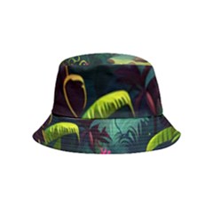 Rainforest Jungle Cartoon Animation Background Bucket Hat (kids)