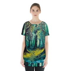 Ai Generated Trees Forest Mystical Forest Nature Art Skirt Hem Sports Top by Ndabl3x