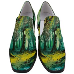 Ai Generated Trees Forest Mystical Forest Nature Art Women Slip On Heel Loafers