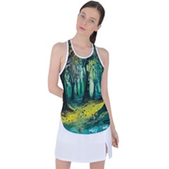 Ai Generated Trees Forest Mystical Forest Nature Art Racer Back Mesh Tank Top