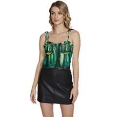 Ai Generated Trees Forest Mystical Forest Nature Art Flowy Camisole Tie Up Top by Ndabl3x