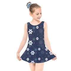 Flowers Pattern Pattern Flower Texture Kids  Skater Dress Swimsuit