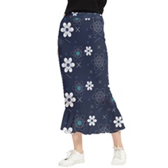 Flowers Pattern Pattern Flower Texture Maxi Fishtail Chiffon Skirt