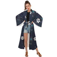 Flowers Pattern Pattern Flower Texture Maxi Kimono by Ndabl3x