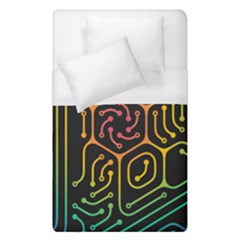 Circuit Hexagonal Geometric Pattern Background Pattern Duvet Cover (single Size)