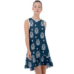 Pattern Baroque Art Drawing Frill Swing Dress