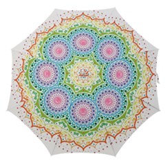 Mandala Pattern Rainbow Pride Straight Umbrellas by Ndabl3x