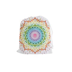 Mandala Pattern Rainbow Pride Drawstring Pouch (medium)