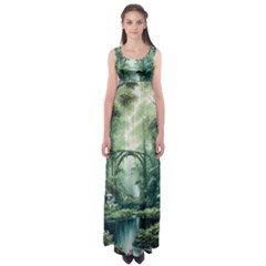 River Forest Wood Nature Empire Waist Maxi Dress by Ndabl3x