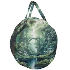 River Forest Wood Nature Giant Round Zipper Tote by Ndabl3x