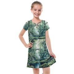 River Forest Wood Nature Kids  Cross Web Dress by Ndabl3x