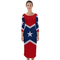 Rebel flag  Quarter Sleeve Midi Bodycon Dress