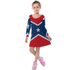 Rebel flag  Kids  Long Sleeve Velvet Dress