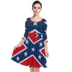 Rebel flag  Quarter Sleeve Waist Band Dress