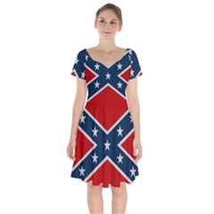 Rebel flag  Short Sleeve Bardot Dress