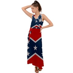 Rebel flag  V-Neck Chiffon Maxi Dress