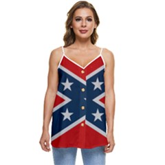 Rebel flag  Casual Spaghetti Strap Chiffon Top