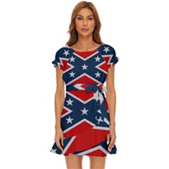 Rebel flag  Puff Sleeve Frill Dress