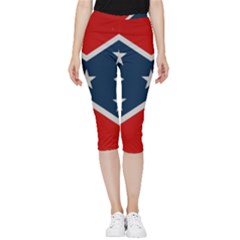 Rebel Flag  Inside Out Lightweight Velour Capri Leggings  by Jen1cherryboot88