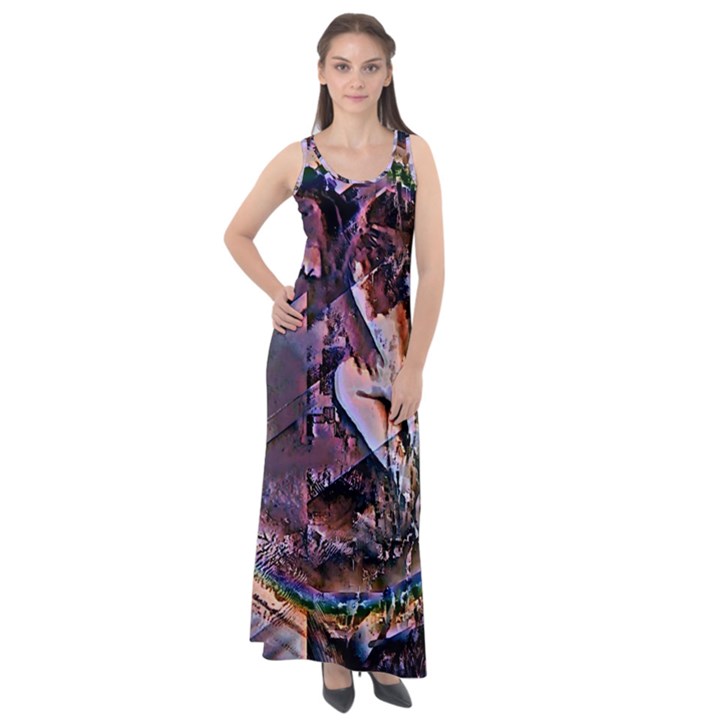 Prismatic Pride Sleeveless Velour Maxi Dress